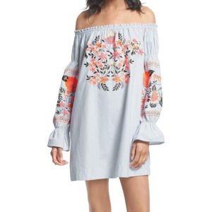Free people embroidered dress NWT